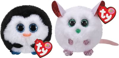 Ty - Knuffel - Teeny Puffies - Waddles Penguin & Princess Husky