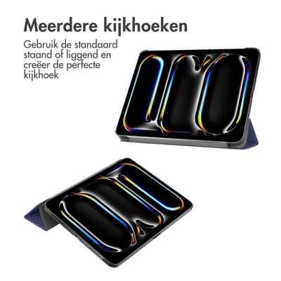 imoshion Tablet Hoes - Geschikt voor Apple iPad Pro 11 (2025) M5 / Pro 11 (2024) M4 - Trifold Bookcase - Donkerblauw