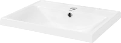Vierkante wastafel met overloop 51x41,5x15,5 cm wit keramiek LuxeBath