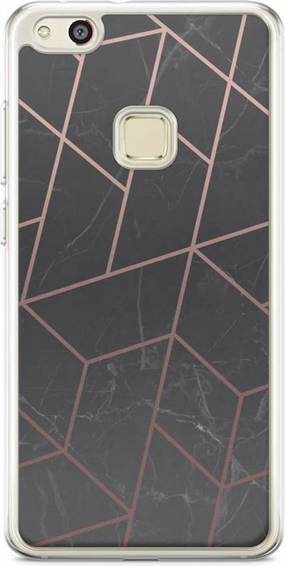 Casimoda® hoesje - Geschikt voor Huawei P10 Lite - Marble / Marmer patroon - Siliconen/TPU - Soft Case - Zwart - Marmer