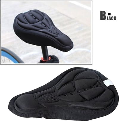 Zadelkussen - Fietszadelhoes Gel - Mountainbike Zadelhoes - Waterdichte zadelhoes - Beschermkussen - Zwart - Regenhoes - One-Size