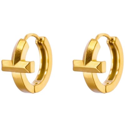 Gotische RVS Kruisoorbellen Voor Vrouwen Gouden Kleur Kruisoorbel Religieus Bruiloft Kerstfeest Sieraden Cadeau beige