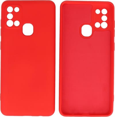 Hoesje Geschikt voor de Samsung Galaxy A21s - Fashion Color Backcover Telefoonhoesje - Rood