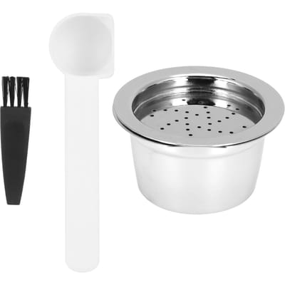 Koffiecapsule Herbruikbaar Navulbaar Koffiefilterkopje met Lepel Borstel Geschikt voor Kfee white
