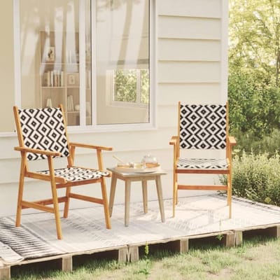 Tuinstoelen 2 stuks - Outdoor stoelen - Ontspannen buiten - Polyratten zittingen - 66 x 64 cm - Bruin