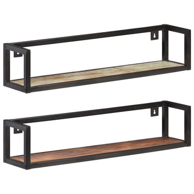 vidaXL - Wandschappen - 2 - st - 80 - cm - massief - gerecycled - hout