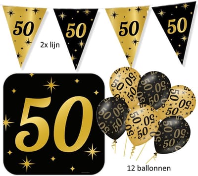 5 delig - 50 jaar feest versiering pakket Classy Party.