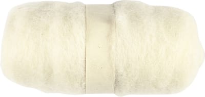 Gekaarde Wol, wit, 100 gr/ 1 bol