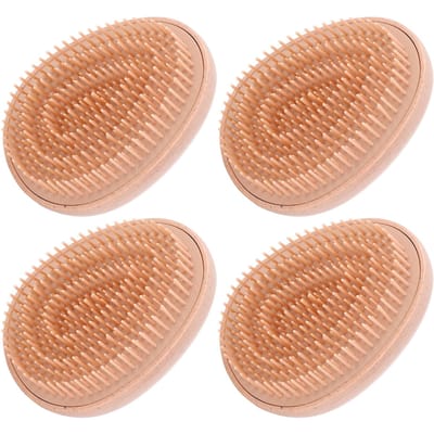 4 stuks Tarwestro Haarborstel Eivorm Ontwarborstel Draagbare Stylingkam Haarborstel voor Alles beige