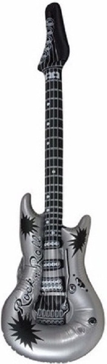 Henbrandt Opblaasbare Gitaar - 106 cm - zilver - Speelgoed - Feestartikel - Luchtgitaar