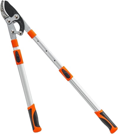 Telescopische Snoeischaar - Lange Steel Snoeier - Tuin Onderhoud - Verstelbare Lengte - Tot 97 cm - Oranje Wit