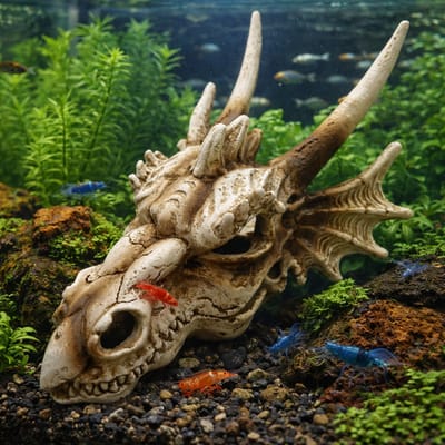 AC Draken Schedel Fantasy DeLuxe – Meest verkocht – Unieke Aquarium en Terrarium Decoratie – Realistisch Polyresin Ornament