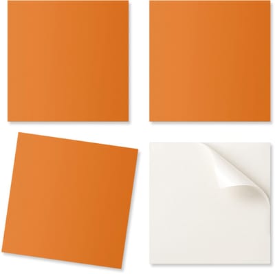 Zelfklevende vinyltegels met print, oranje kleur, 20x20x20 cm