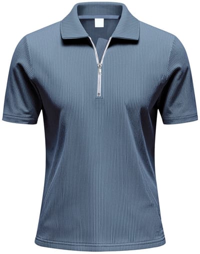 Allthemen Heren Flip Kraag Halfzip - T-shirt Korte Mouwen - S