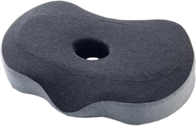 Kussen - Piercing Kussen - Nekbeschermer - Kussen Wasbaar - Comfortabel - Klein Kussen met Oorgat - voor - Zijslapers Cadeaus - Donkergrijs en lichtgrijs