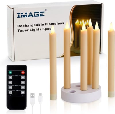 Vlamloze Oplaadbare Kaarsen met Afstandsbediening en Timer - 6 Stuks - LED Kandelaars voor Huis, Bruiloft en Kerstdecoratie