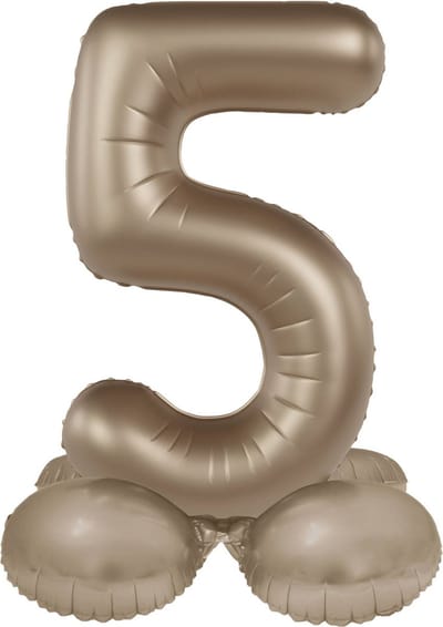 Staande Folieballon Cijfer 5 - Starlight Gold - Satin Gloss - 41 cm