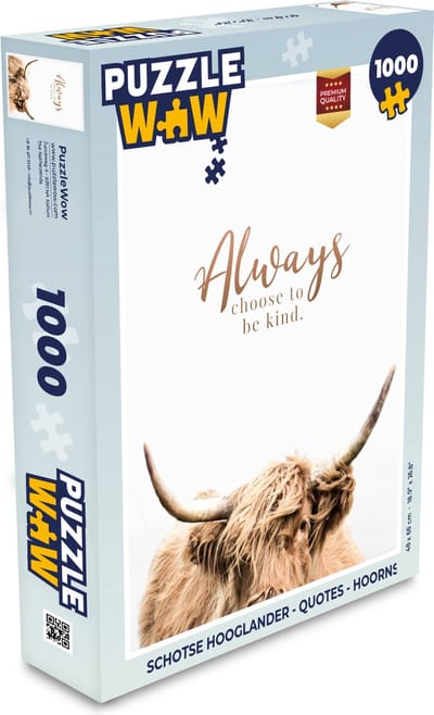 Puzzel Schotse hooglander - Quotes - Hoorns - Legpuzzel - Puzzel 1000 stukjes volwassenen