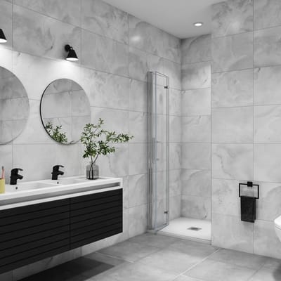 Douchedeur vouwdeur 90x195cm niche 6mm gehard glass nano easyclean glanzend chroom aluminium profiel