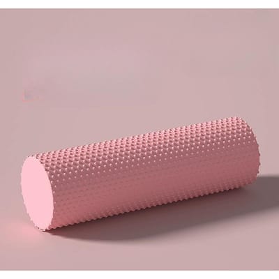 Rouleau de yoga rond en mousse, cylindre hexagonal, pour exercices de Pilates, entraînements à domicile améliorés rose clair