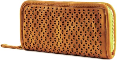 CAMPOMAGGI Leren Portemonnee Wallet Giallo Mosterdgeel