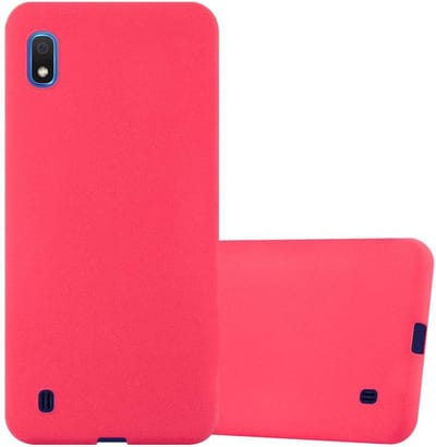 Cadorabo Hoesje geschikt voor Samsung Galaxy A10 / M10 in FROST ROOD - Beschermhoes gemaakt van flexibel TPU silicone Case Cover