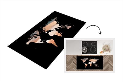 Keukenloper - Loper keuken - Wereldkaart - Verf - Design - 120x60 cm - Keukenloper vinyl