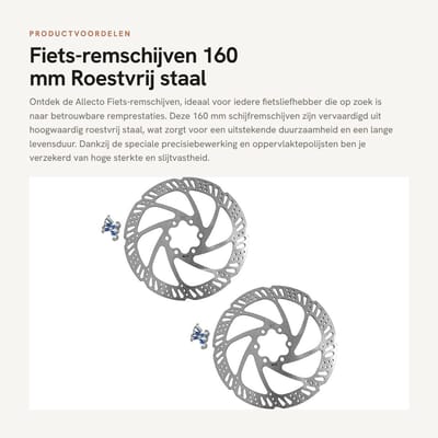 Dailygoods- Remschijf 160 mm - Schijfremschijven - 2 Stuks - Roestvrij Staal - 6 Gaten - Hoge Slijtvastheid - Schijfrem