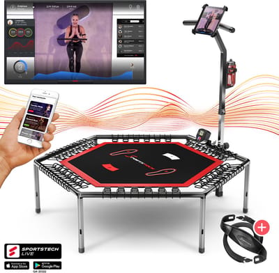 Sportstech Germany - HTX100 Smart Fitness-trampoline met app - inclusief Sportstech hartslagmeter borstband