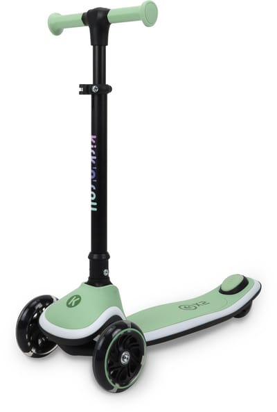Kick'n'Roll X2 Kinderstep - Green, 3 wielen, LED-verlichting in het board, in hoogte verstelbaar.