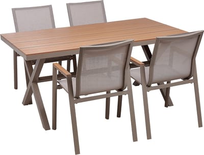 TIANO - Tuinset 4-zits - Taupe - Aluminium