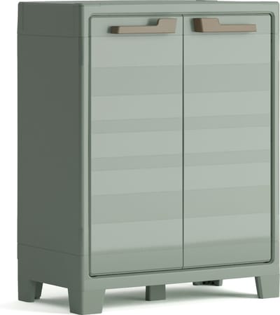 Keter Planet Outdoor Opbergkast laag - 1 plank - 44x80x100cm - Lichtgrijs/Zwart