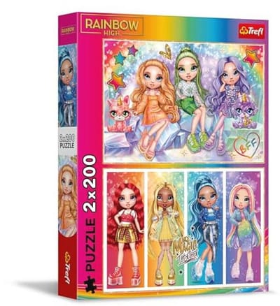 2-in-1 Puzzelset voor Tieners - Regenboog Thema, 2 x 200 Stukjes