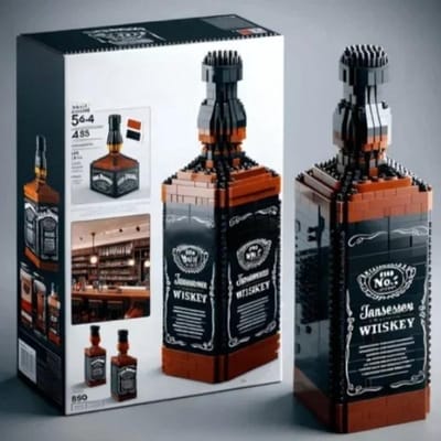 Bouwstenen whiskyfles geïmporteerde wijnfles decoratieset geavanceerd wijn cultureel baksteen speelgoed cadeau geef vrienden 2025 NIEUW NO BOX
