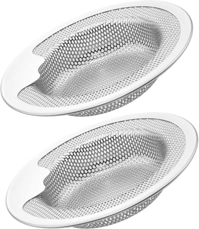 RVS Afvoerzeef voor Douche, Badkuip en Keuken - Haarfilter en Afvalzeef (11 x 8 x 2.2 cm)