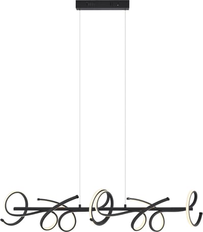 QAZQA krisscross - Moderne Dimbare LED Hanglamp met Dimmer voor boven de eettafel | in eetkamer - 1 lichts - L 112 cm - Zwart - Woonkamer