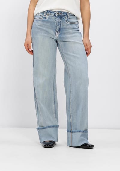 My Essential Wardrobe Mwdikan 144 High Wide Jeans Dames - Broek - Lichtblauw - Maat 32/32