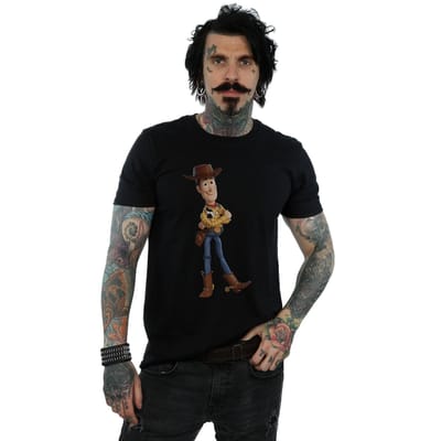Disney Heren Toy Story 4 Sherrif Woody T-Shirt (Zwart)