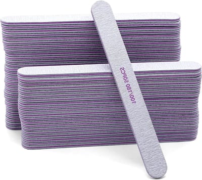 Set van 50 Dubbelzijdige Vijlbestanden 100/180 voor Gelnagels, Wegwerp Nagelvijlen voor Nagels Vormen en Verzorging Thuis en in de Salon