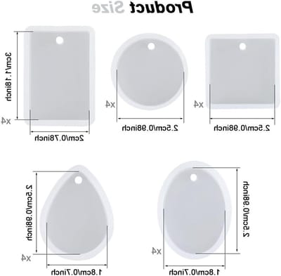20 Stuks Siliconen Mallen voor Sieraden Gieten, 5 Stijlen voor Hangers en Oorbellen, Ideaal voor DIY Resin Craft en Sleutelhangers