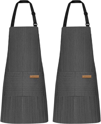 Duoschorten - Kookschorten - Gestreepte schorten - Met zakken - Unisex - Stijl A