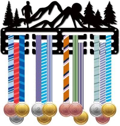 Dailygoody - Medaillehouder - Trailrunning - Sportdisplay - Zwart - Marathonmedaillehouder - Ideaal voor buitensporters - 29 x 13 cm