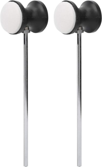 Vervangende Drum Pedal Beater Mallet met Ronde Viltkop en RVS Handvat voor Drumspeel Accessoires, 2 Stuks