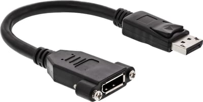 DisplayPort inbouwadapter (m-v) - versie 1.2 (4K 60Hz) / zwart - 0,20 meter