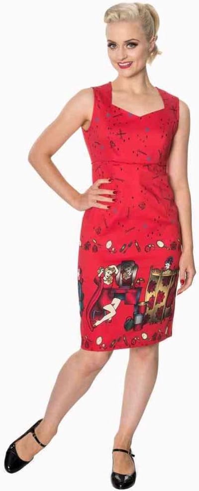 Dancing Days - Vanity Kokerjurk - S - Rood