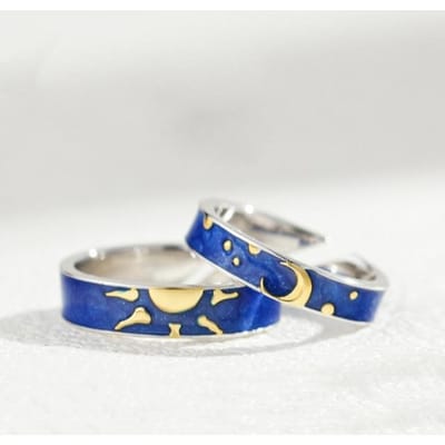 2 stuks Liefde Hart Elektrocardiogram Koppel Open Ringen Voor Vrouwen Mannen Geliefde Zwart Zilver Kleur Verloving Bruiloft Valentijnsdag Cadeau