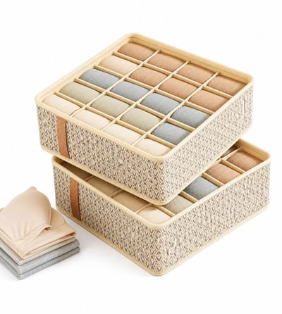 VHV - Opbergdoos - 2-delige Ondergoed Organizer - Opvouwbare Lade Organizer voor BH, Sokken en Kledingkast