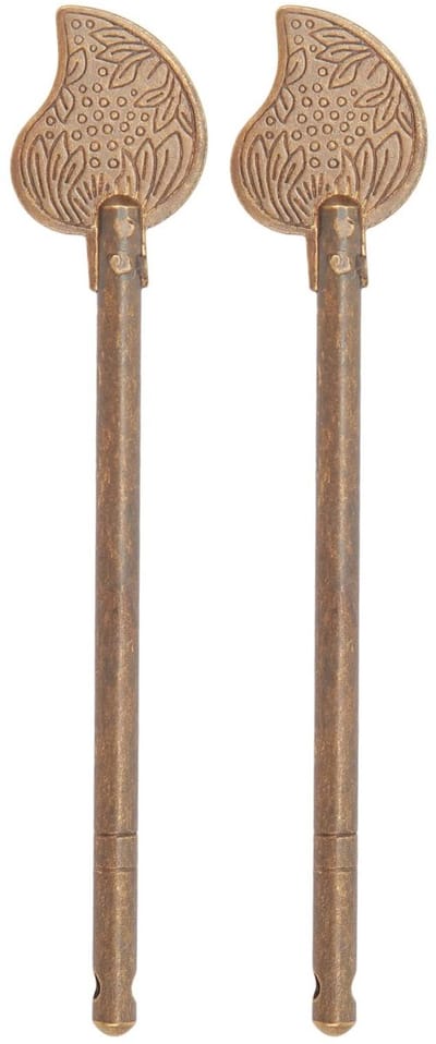 Dailygoods- Vergrendeling Pin 11Cm - Messing - Deurvergrendeling - Borgpen - Antiek Slot - Set van 2 Stuks - Hoogwaardige Kwaliteit