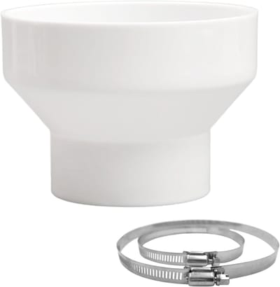 Verloopstuk 150 mm naar 100 mm voor Afvoerslang en Ventilatiebuis