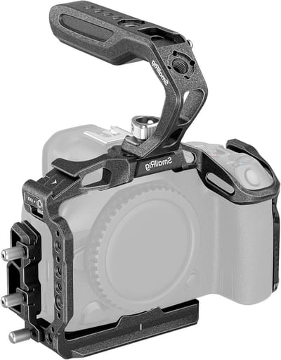 Camera Cage Kit voor Canon EOS R5 Mark II met Top Handle, Kabelklem en Koudschuh Bevestiging, Aluminium Rig met Draadgaten voor Professionele Videografie en Fotografie